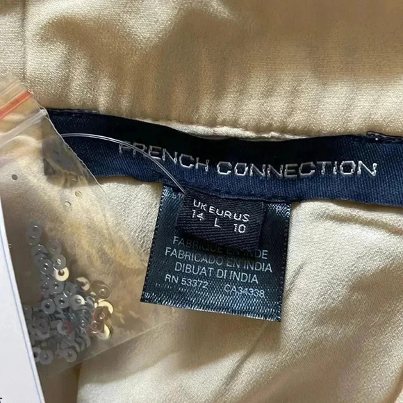 French  Connection beige sequin skirt sz 10 - Picture 3 of 8